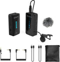 Wireless Lavalier Microphone for Camera DSLR Camcorder 2.4GHz Dual Channel Lapel Mic Y627