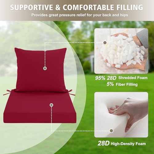 24x24 Inch Waterproof Outdoor Cushions Set of 2 Dark Grey W692522
