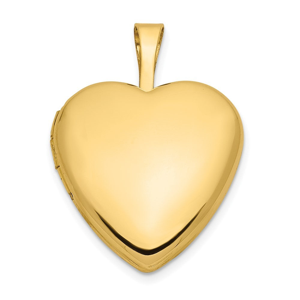14k Gold 16mm Heart Photo Locket Pendant Necklace G3610