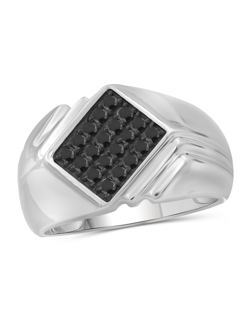 Black Diamond Sterling Silver Ring for Men W163644