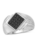 Black Diamond Sterling Silver Ring for Men W163644