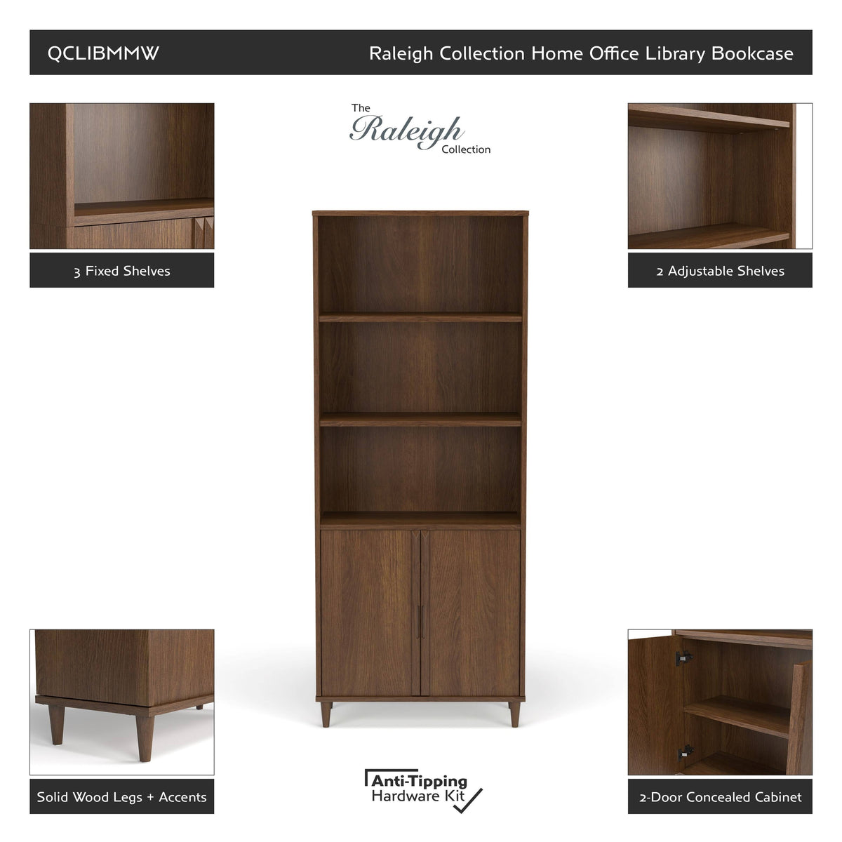 Vintage Walnut Bookcase J1611