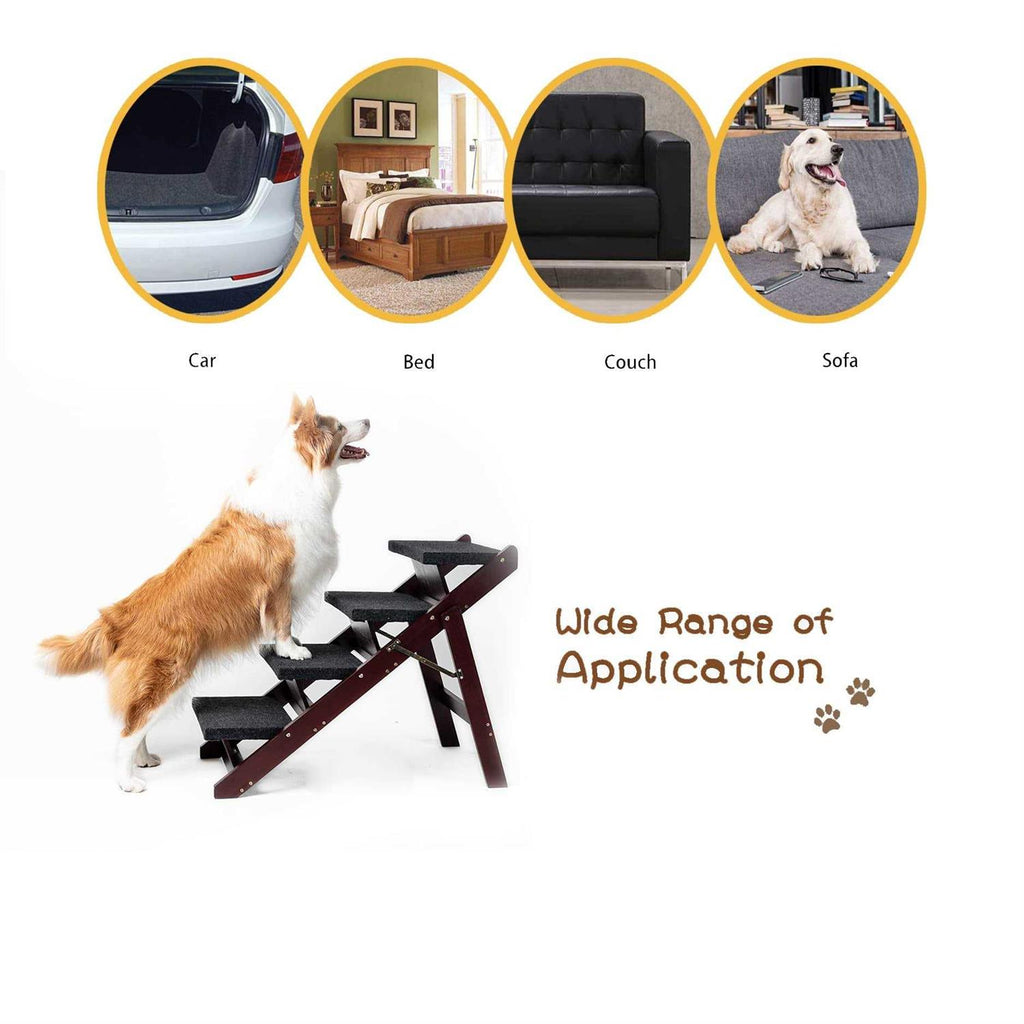 Foldable 4 Levels Wooden Pet Stairs & Ramp R959