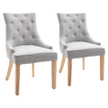 Light Grey Fabric Dining Chairs Set of 2 V170343