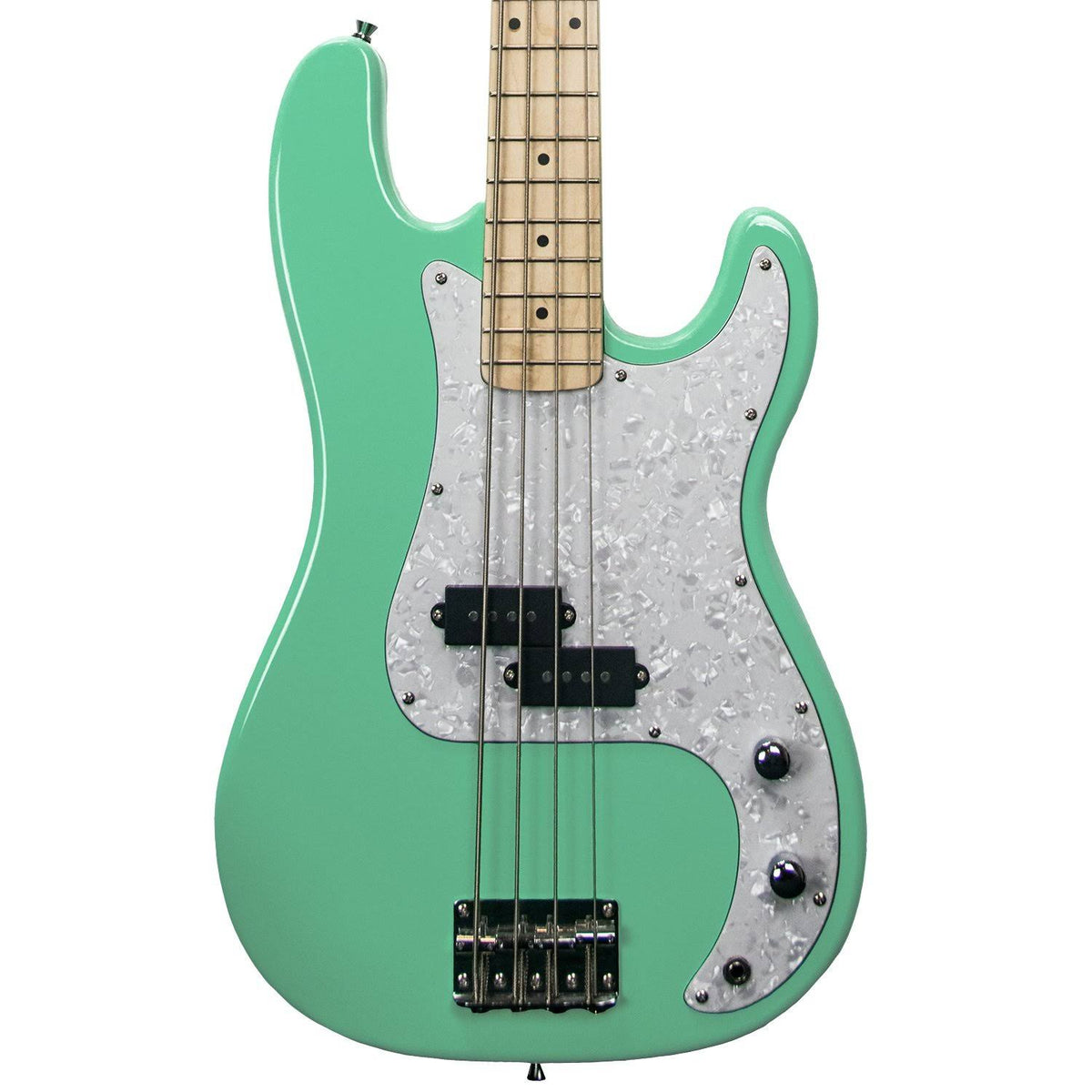 Surf Green Electric Bass Guitar with Pearl Pickguard B342