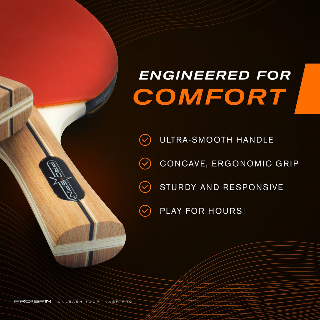 4-Player Table Tennis Racket Set with 3-Star Balls and Storage Case X10024