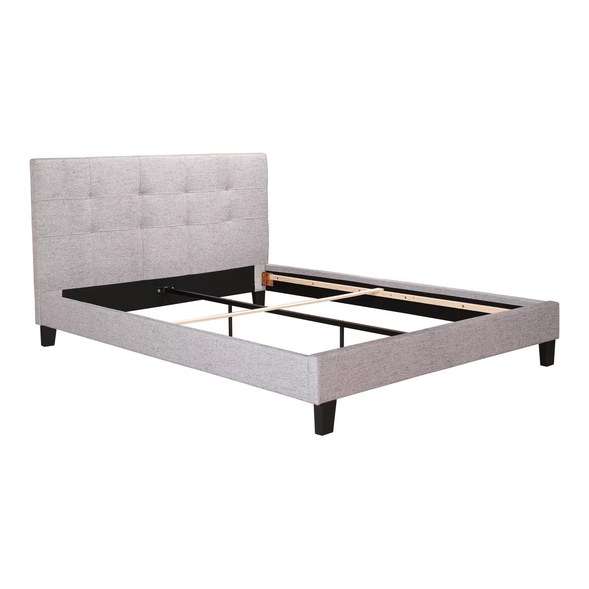 Light Gray Fabric King Platform Bed B801