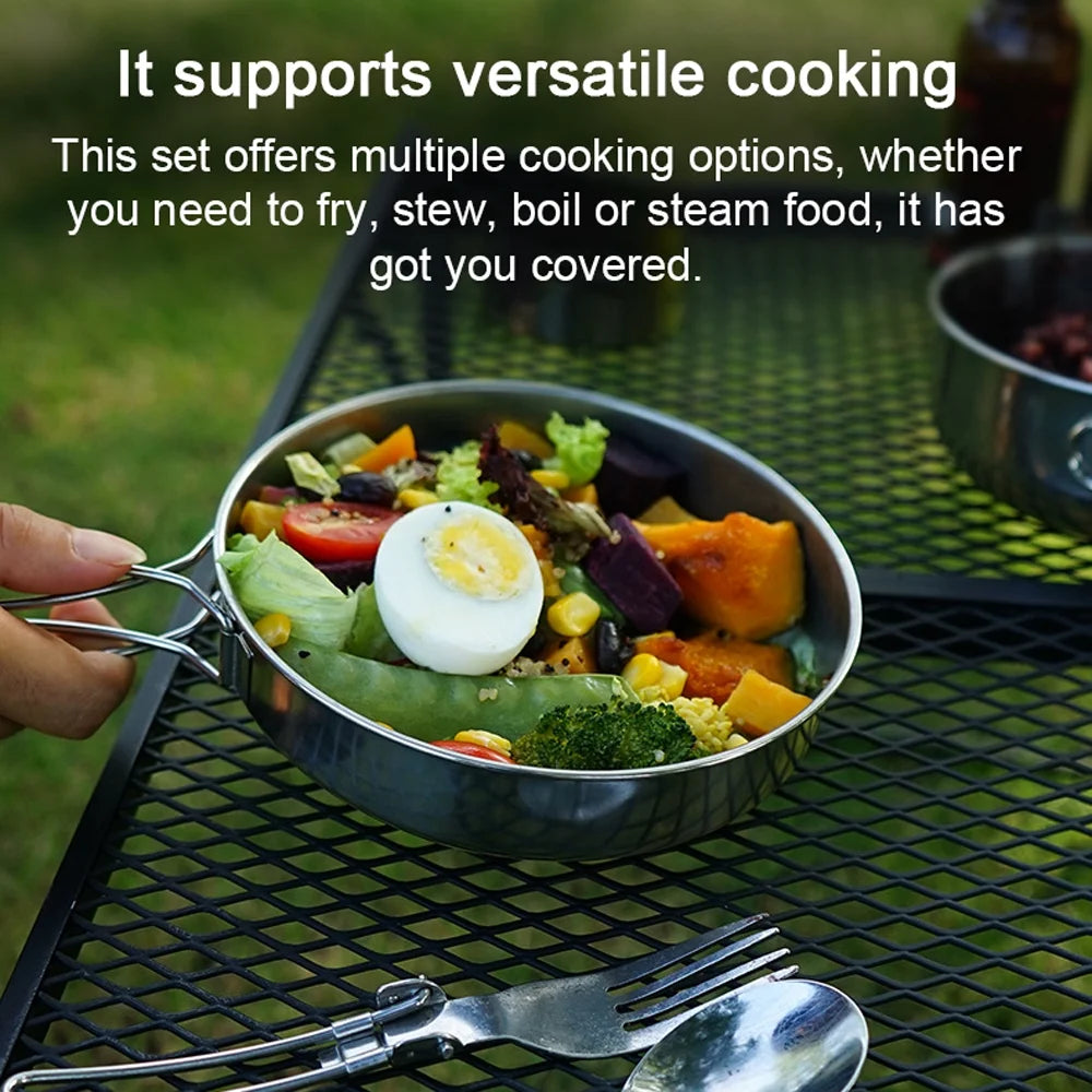 5pcs Stainless Steel Camping Cookware Set S1913