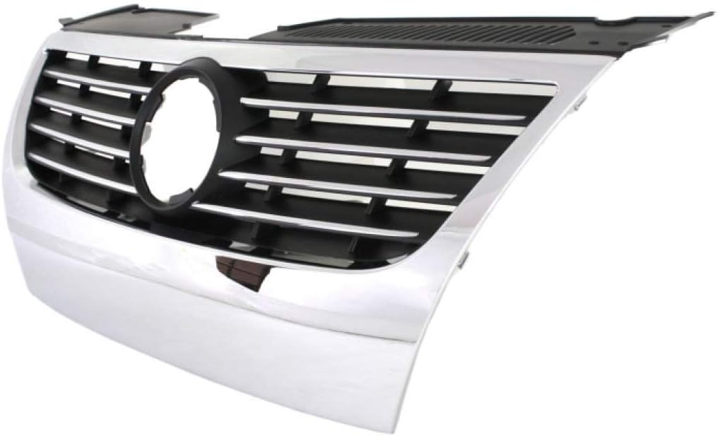 Chrome Shell Grille Assembly with Black Insert for Volkswagen Passat 2006-2010 D66508