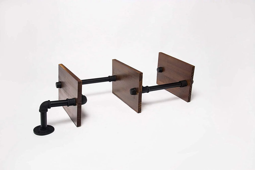 Black 3 Tier Wall-Mounted Pipe Shelves H63332