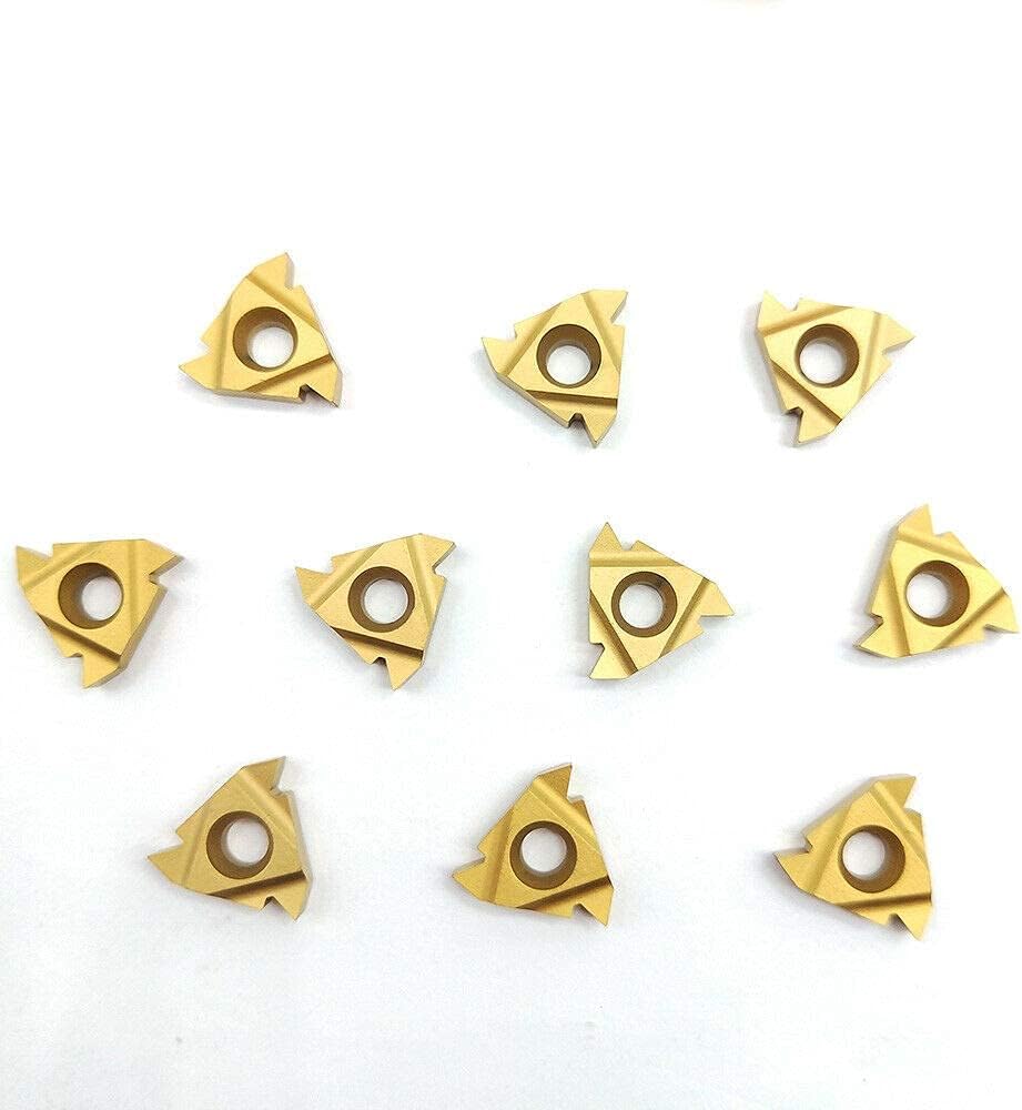 10PCS 16ER AG60 Indexable Carbide Threading Insert Blade with External Threading Turning Tool Holder W65397