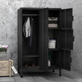 4 Door Lockable Black Metal Storage Cabinet with Shelves P1421