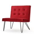 Berry and Black Velvet Accent Chair Z334085