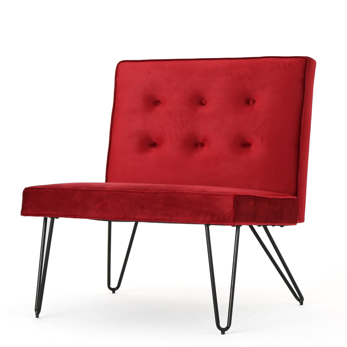 Berry and Black Velvet Accent Chair Z334085