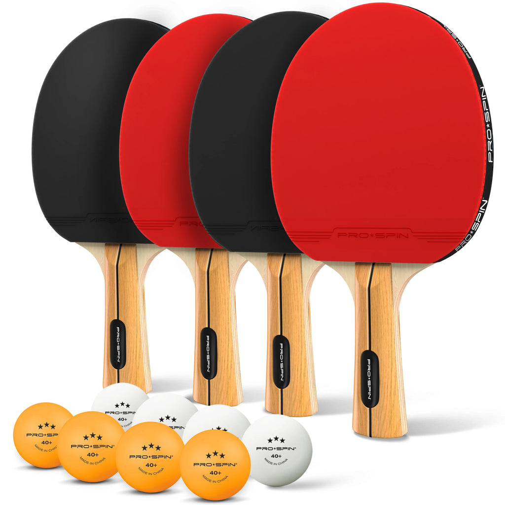 4-Player Table Tennis Racket Set with 3-Star Balls and Storage Case X10024