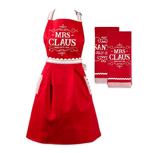 Cotton Apron and Dishtowel Set, 3 Count D682