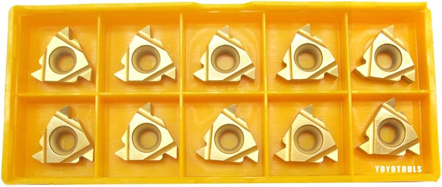 10PCS 16ER AG60 Indexable Carbide Threading Insert Blade with External Threading Turning Tool Holder W65397