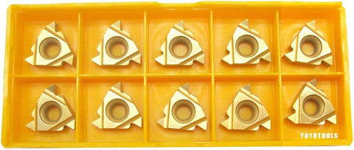 10PCS 16ER AG60 Indexable Carbide Threading Insert Blade with External Threading Turning Tool Holder W65397