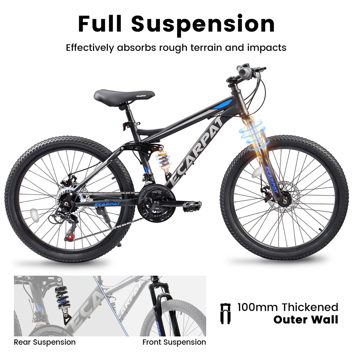 24 Inch 21-Speed Full Suspension Mountain Bike C70177
