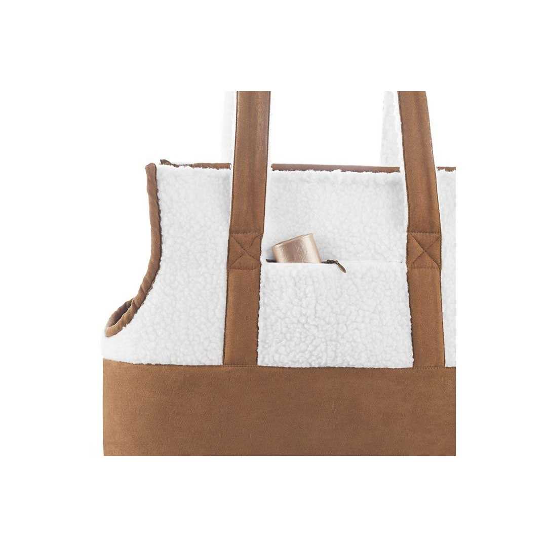 Faux Suede & Sherpa Pet Carrier X51462