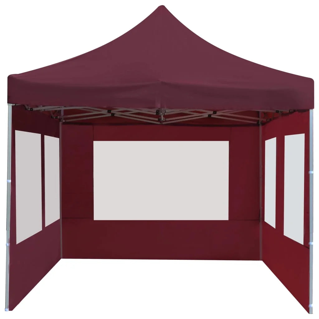 Wine Red Aluminum Folding Party Tent with Walls M34186