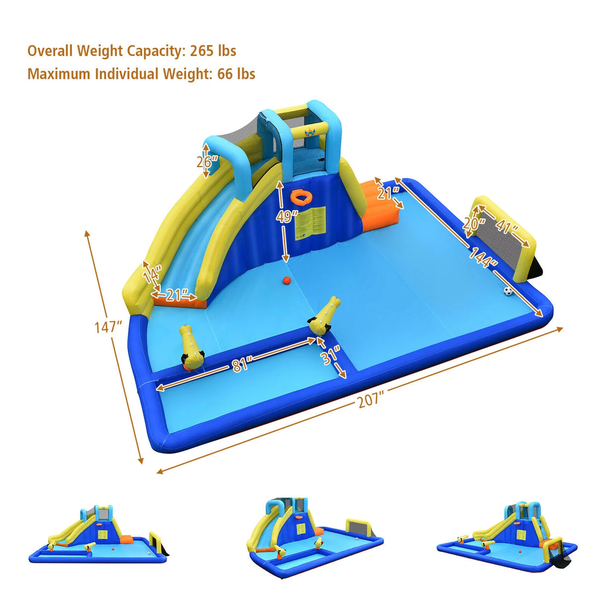 Inflatable Climbing Wall Water Slide Bounce House J276663