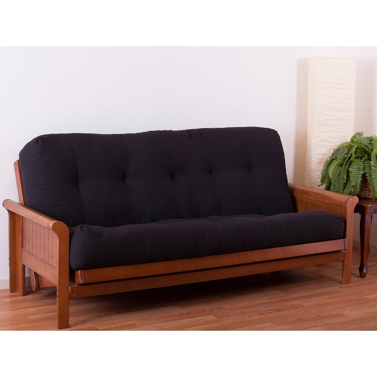 Black Queen-size Twill Futon Mattress Y367021