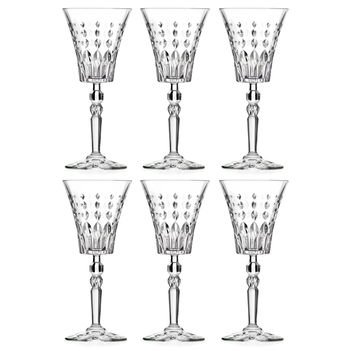 Wine Glass Water Glasses Set of 6 Goblet 10 oz Z20272