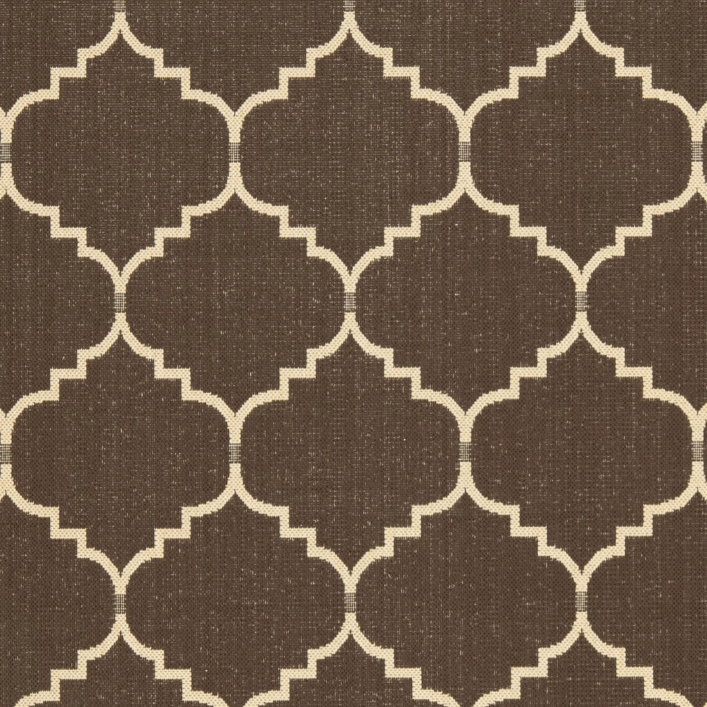 Chocolate Cream Geometric Indoor Outdoor Area Rug T793889