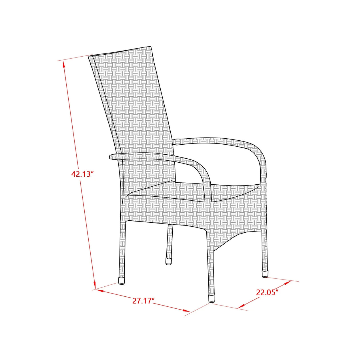 7 Pc Natural Wicker Dining Set with Table and 6 Armchairs R8553