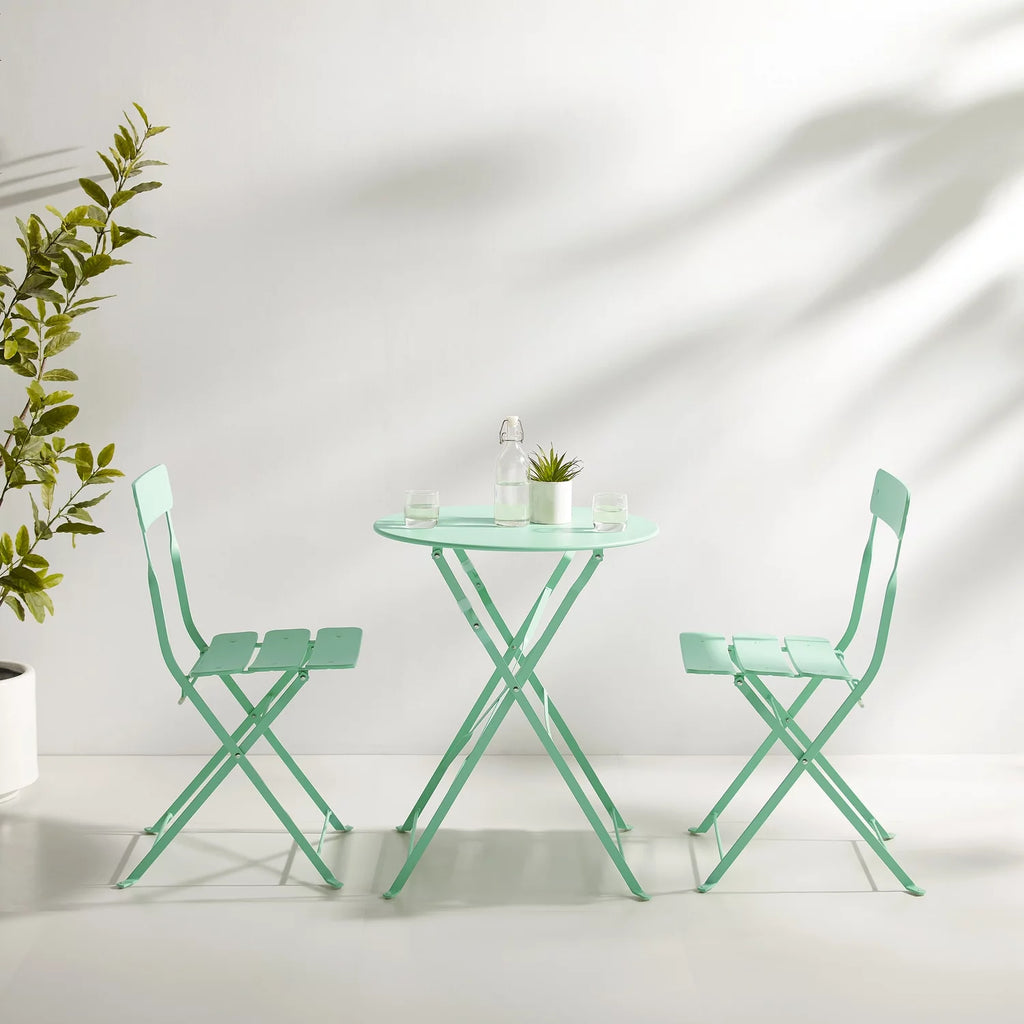 3-piece Mint Green Outdoor Metal Bistro Set N2516