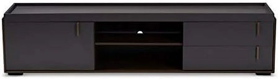Gray and Walnut Wood TV Stand B5893