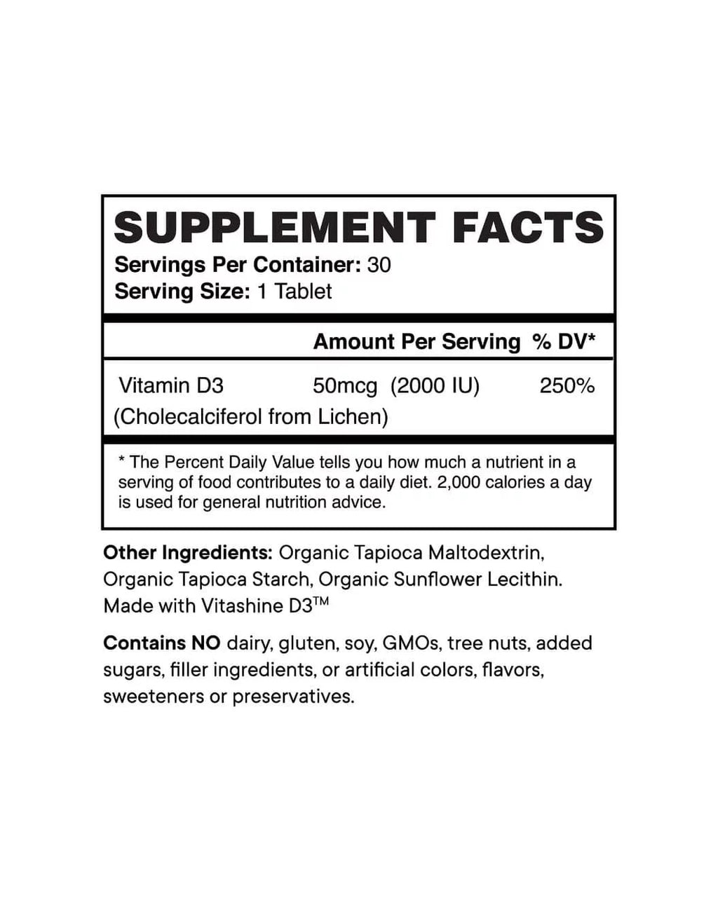 Plant-based Vitamin D Tablets H7214