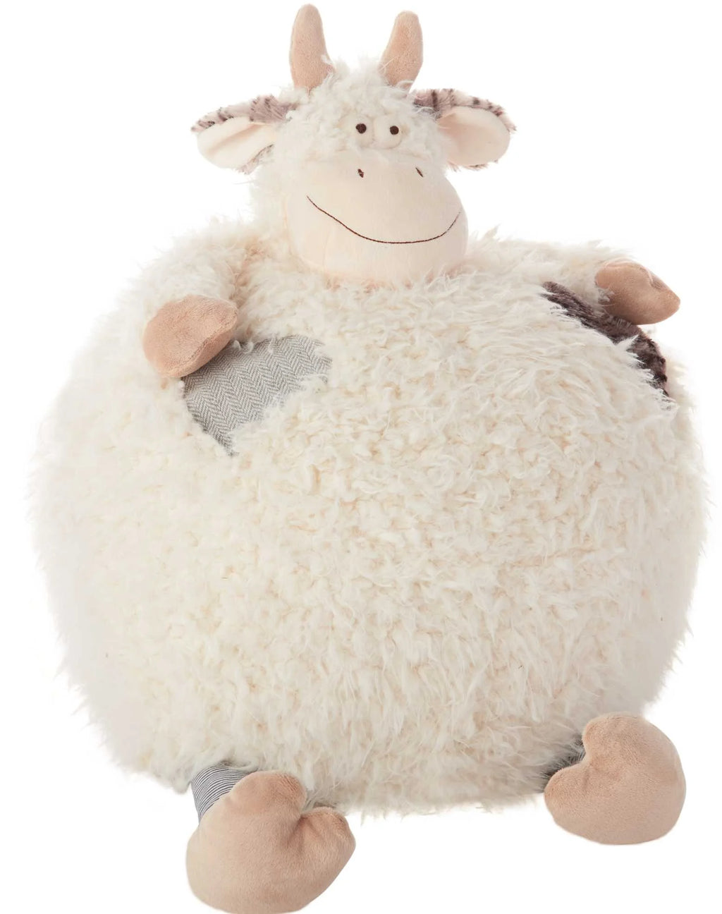 16" Oversized Cow Plush Pouf Pillow N3798