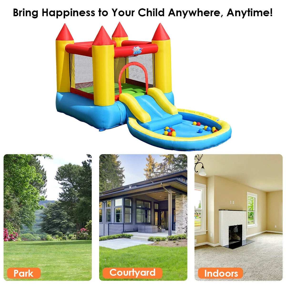 Inflatable Bounce House Slide Jumping Castle Bouncer with Pool and Blower I360