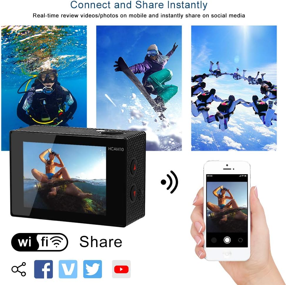 4K Waterproof Action Camera with Wide Angle Lens K2655