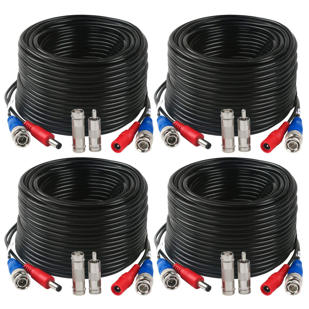 4 Pack 200 Feet BNC Video Power Cable Wire for CCTV Camera DVR Surveillance System S731835