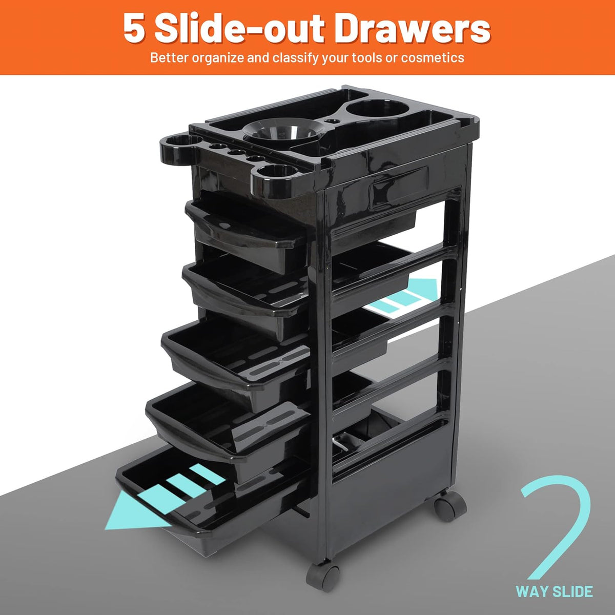 Salon SPA Trolley Storage Cart with 5 Drawers C82076