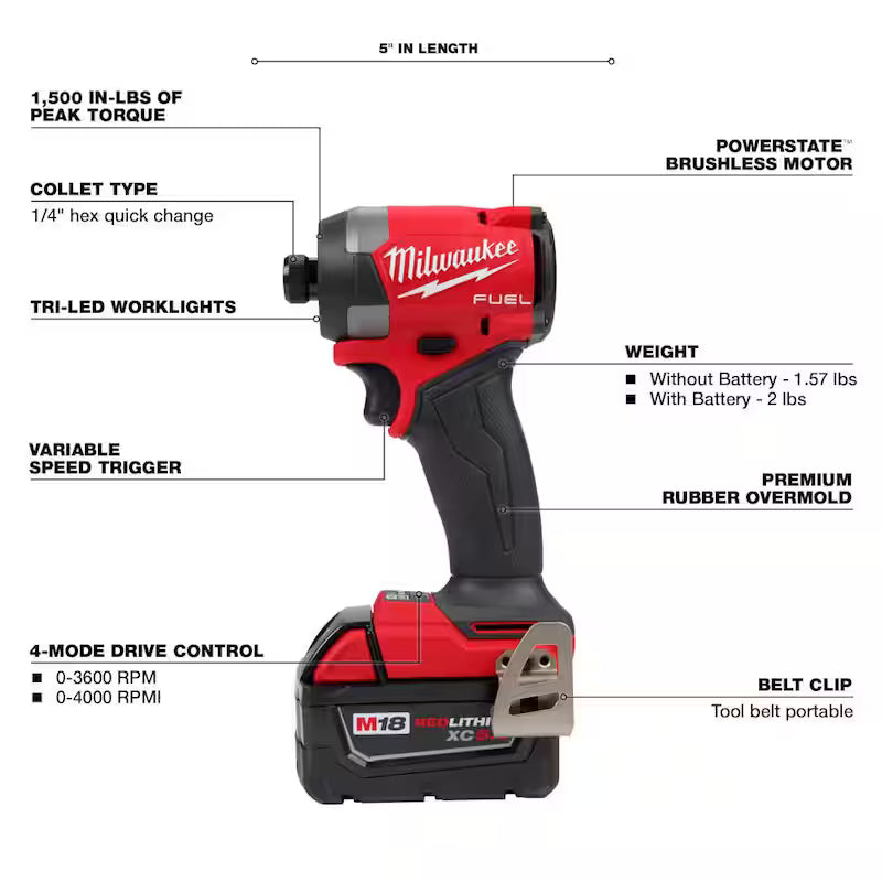 18-Volt Lithium-Ion Brushless Cordless Impact Driver Kit with 50-Piece Screw Driver Bit Set R582175