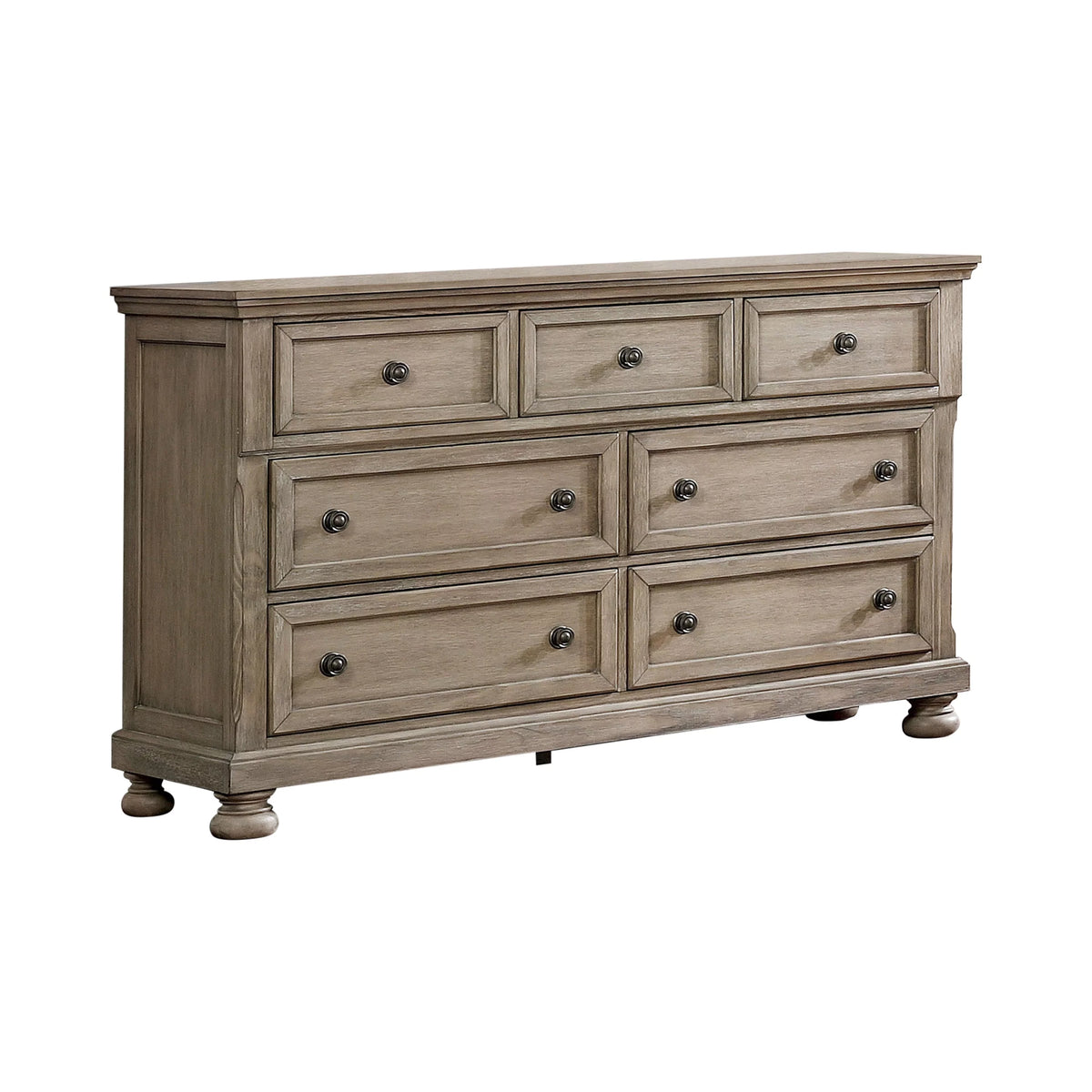 Grey Acacia 7-Drawer Dresser and Mirror Set C414