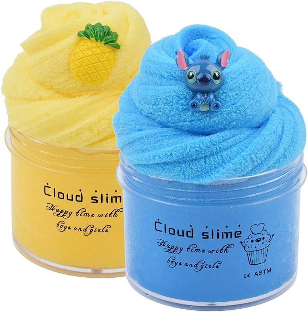 2 Pack Cloud Slime Kit, Non-Sticky Scented DIY Sludge Toy (8oz) W71266