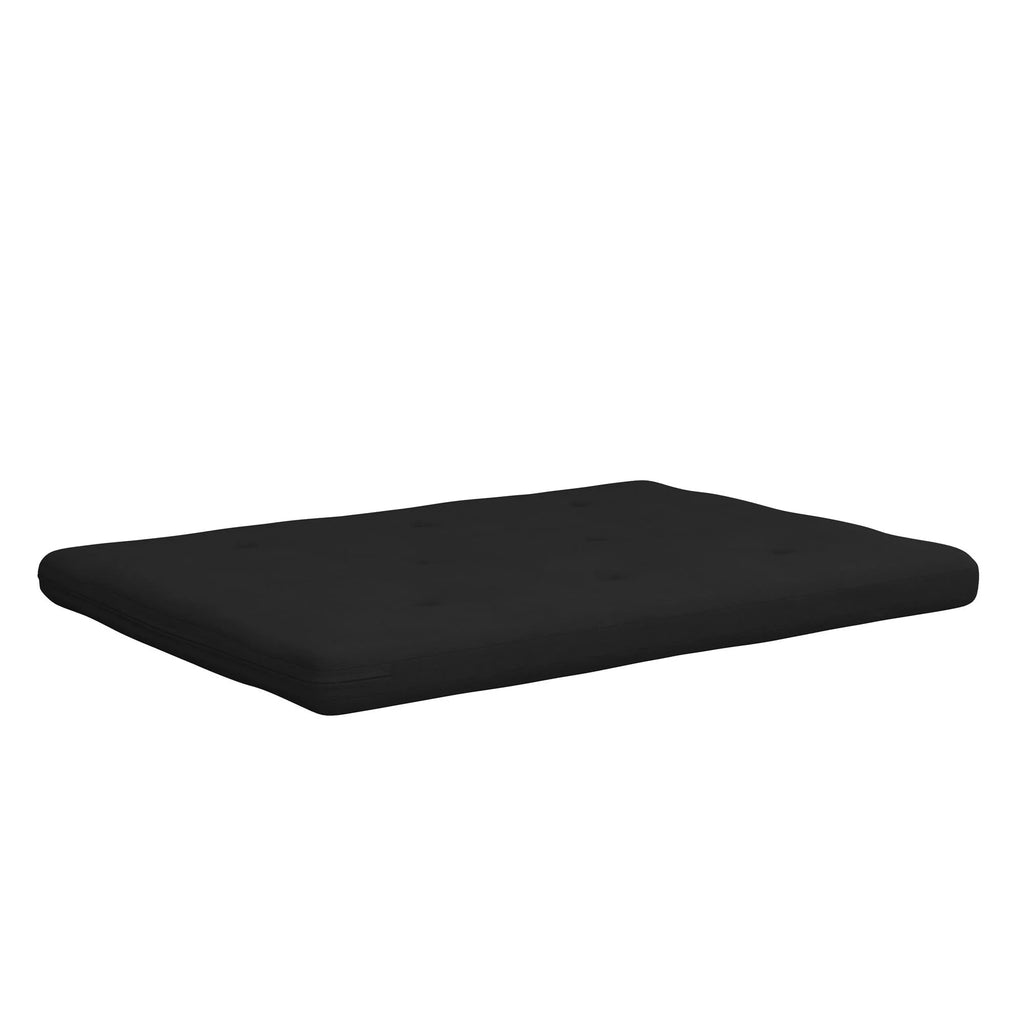 6-Inch Futon Mattress with Tufted Cover, Full, Black Linen H82564