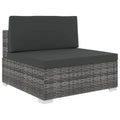Gray Poly Rattan Sectional Middle Seat with Cushions X714127