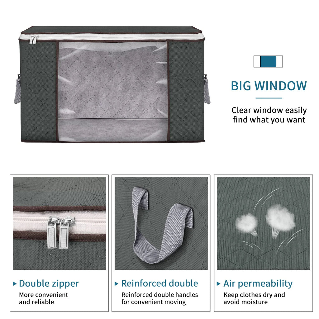 90L Foldable Clothes Storage Bags with Handles V865