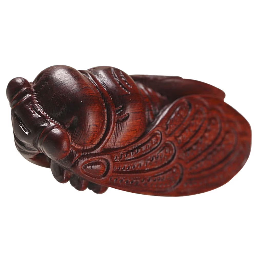 Wooden Cicada Figurine Handmade Ornament O2349