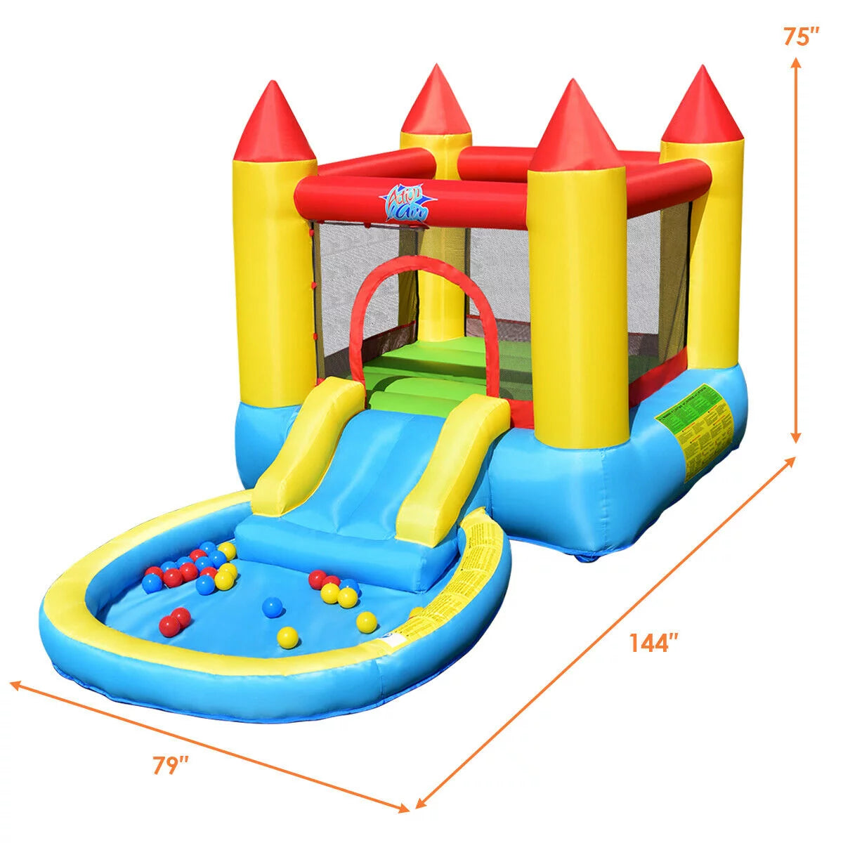 Inflatable Bounce House Slide Jumping Castle Bouncer with Pool and Blower I360