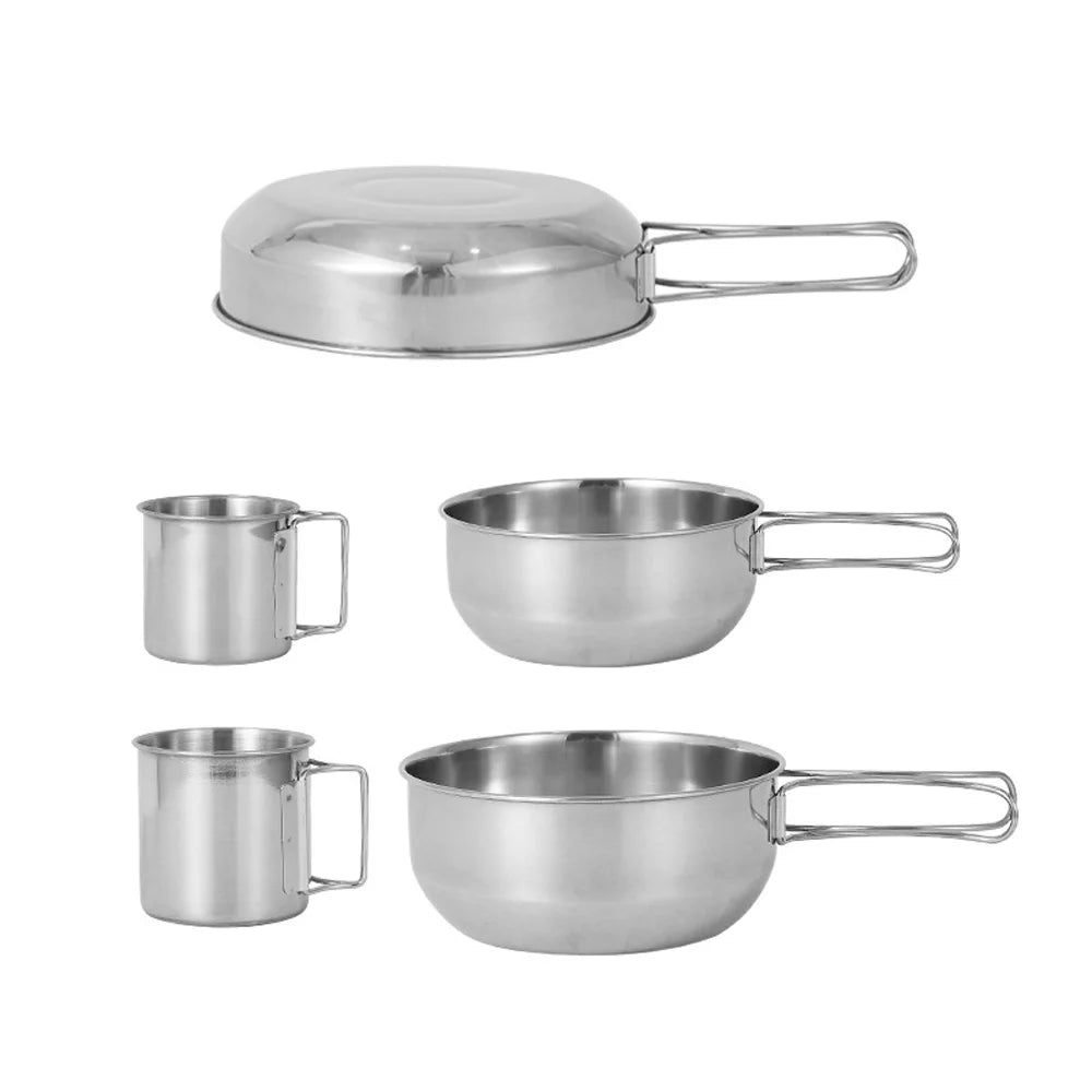 5pcs Stainless Steel Camping Cookware Set S1913