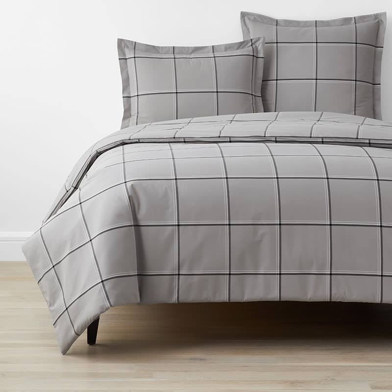 Gray Multi Twin Percale Duvet Cover W6298
