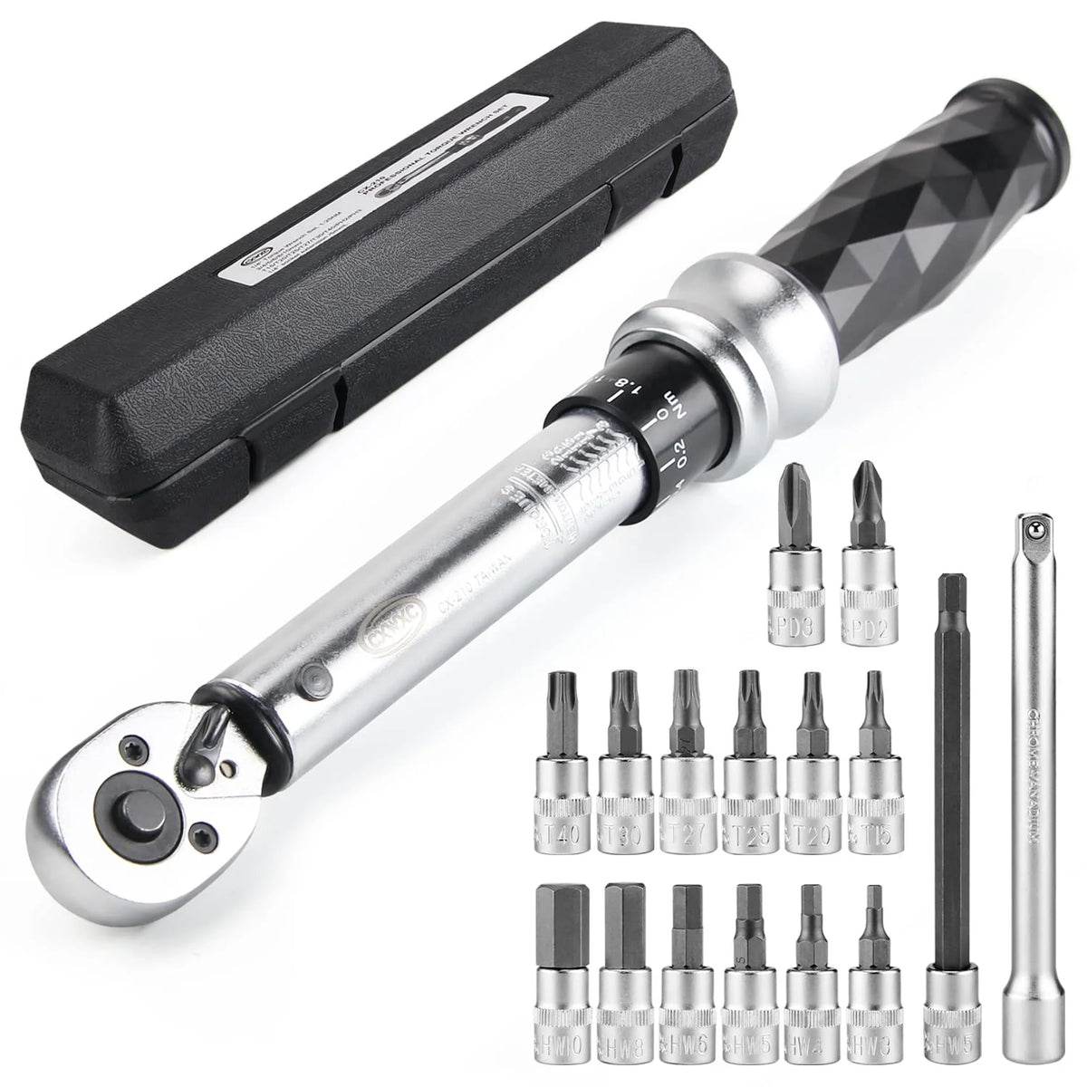 1/4" Drive Click Torque Wrench Set 1-25 Nm Bicycle Tool Kit H3014