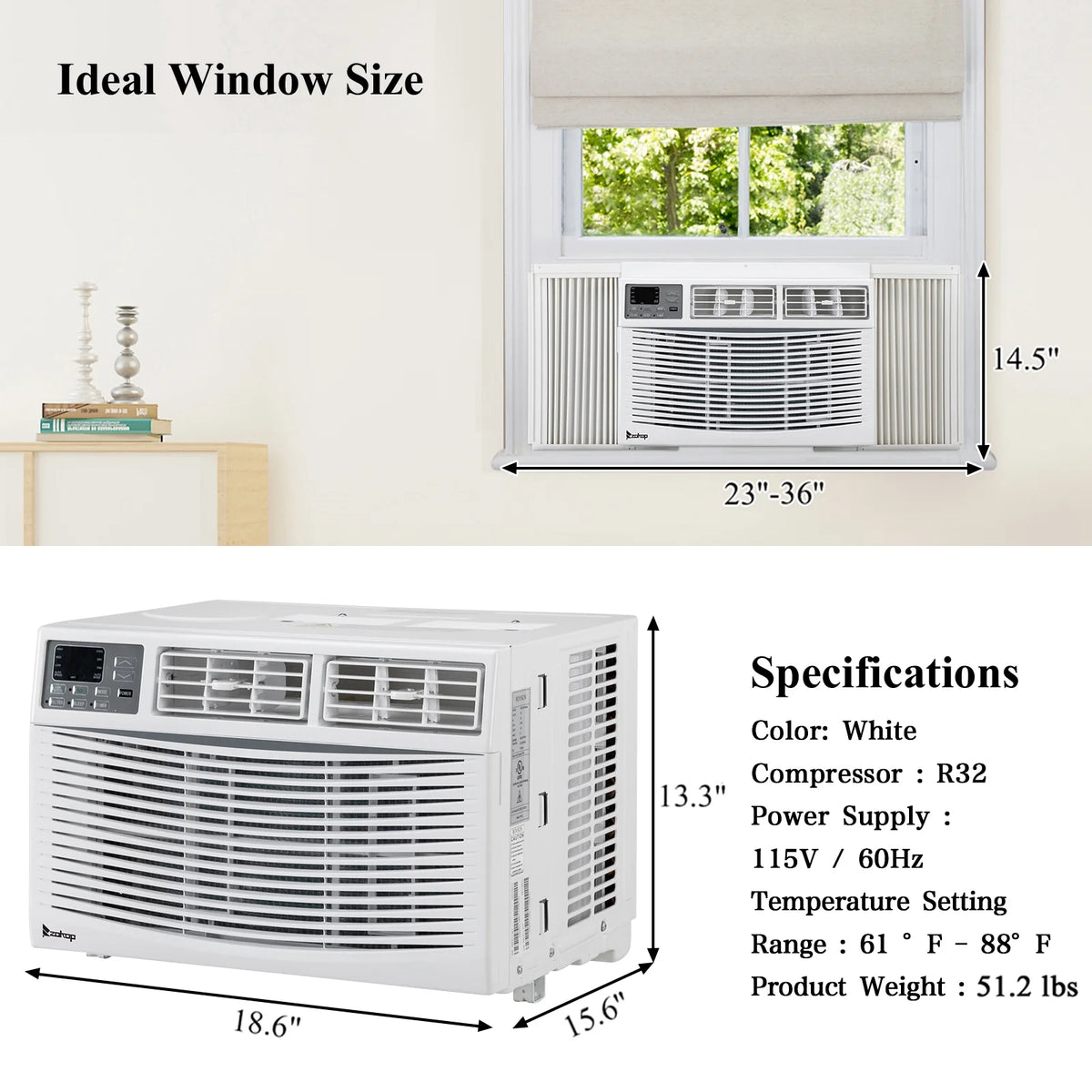 8000BTU 115V Window Air Conditioner with Remote Control Q849